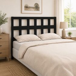 Enhance Your Bedroom with a 185.5cm Black Pine Headboard