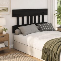 Elevate Your Bedroom with a Black Solid Pine Wood Headboard