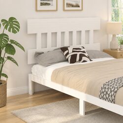 Enhance Your Bedroom with a 183.5cm White Wooden Headboard