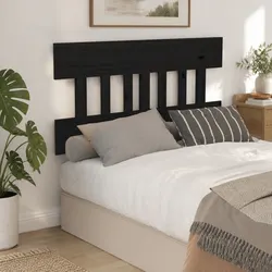 Black Bed Headboard Made from Solid Pine Wood, 183.5 cm