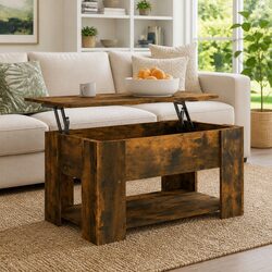 Functional Brown Lift-Top Coffee Table for Your Living Space