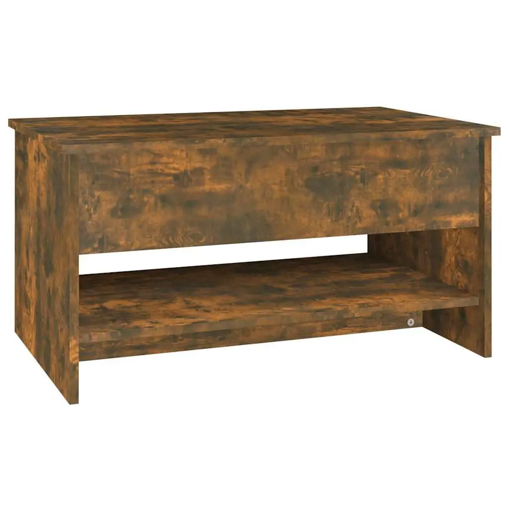 Coffee Table Smoked Oak Adjustable Liftable Top Hidden Storage Modern