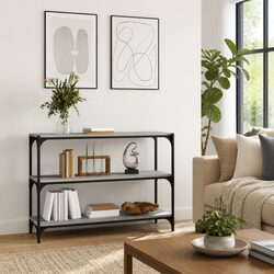 Book Cabinet Grey Sonoma 100x33x70.5cm Storage Shelving Unit Industrial Style 3