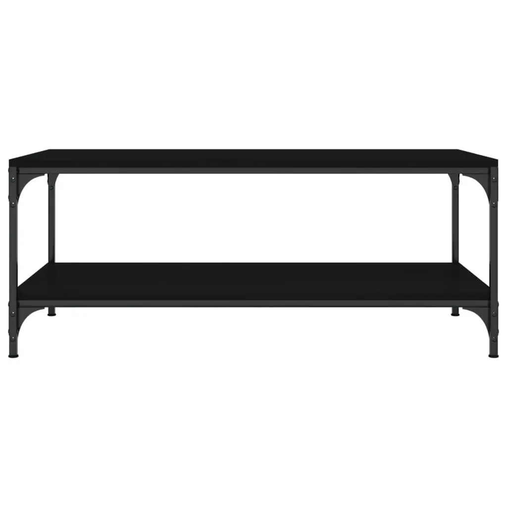 Coffee Table Black Industrial Style Engineered Wood Storage