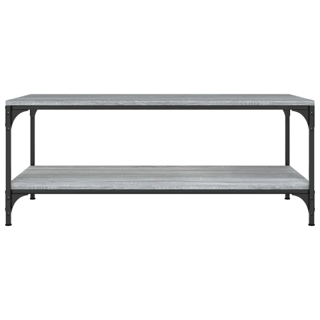 Coffee Table 80x50x40 cm Grey Sonoma Engineered Wood Steel Frame Storage