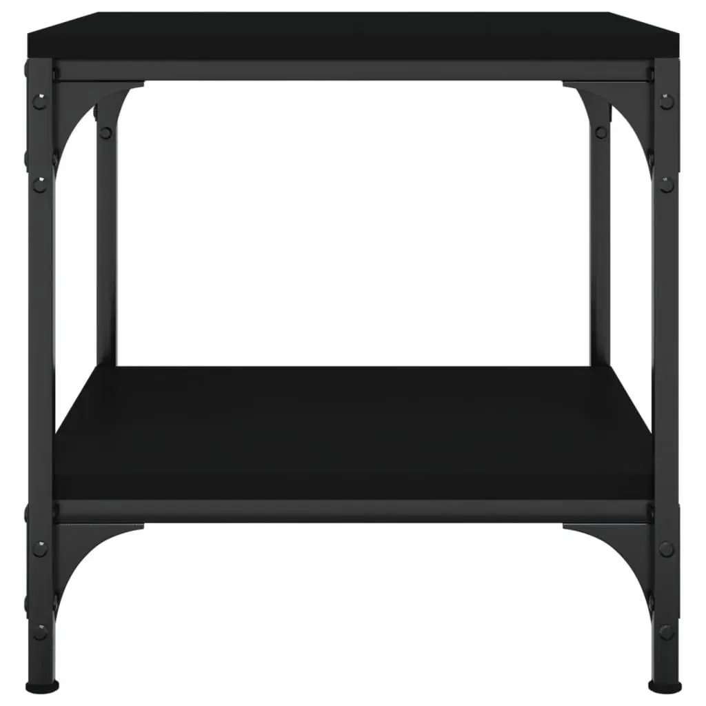 Industrial Side Table 40x40x40cm Engineered Wood Top Steel Frame