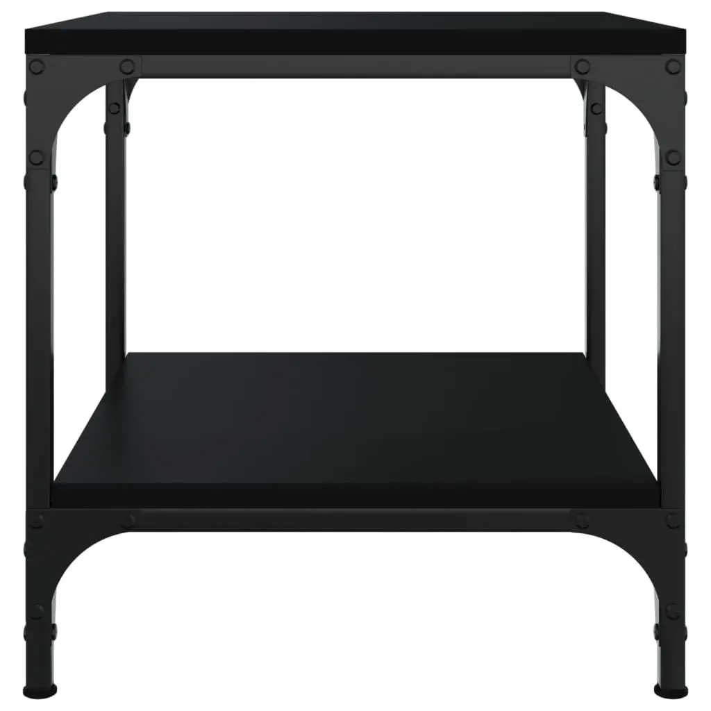 Industrial Side Table 40x40x40cm Engineered Wood Top Steel Frame
