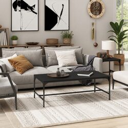 Enhance Your Living Room with This Black Coffee Table 100x50x35 cm