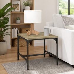 Coffee Table Brown Engineered Wood Steel Frame Adjustable Legs Living Room