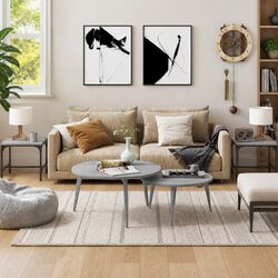 Enhance Your Living Room with Grey Accent Tables 2 pcs