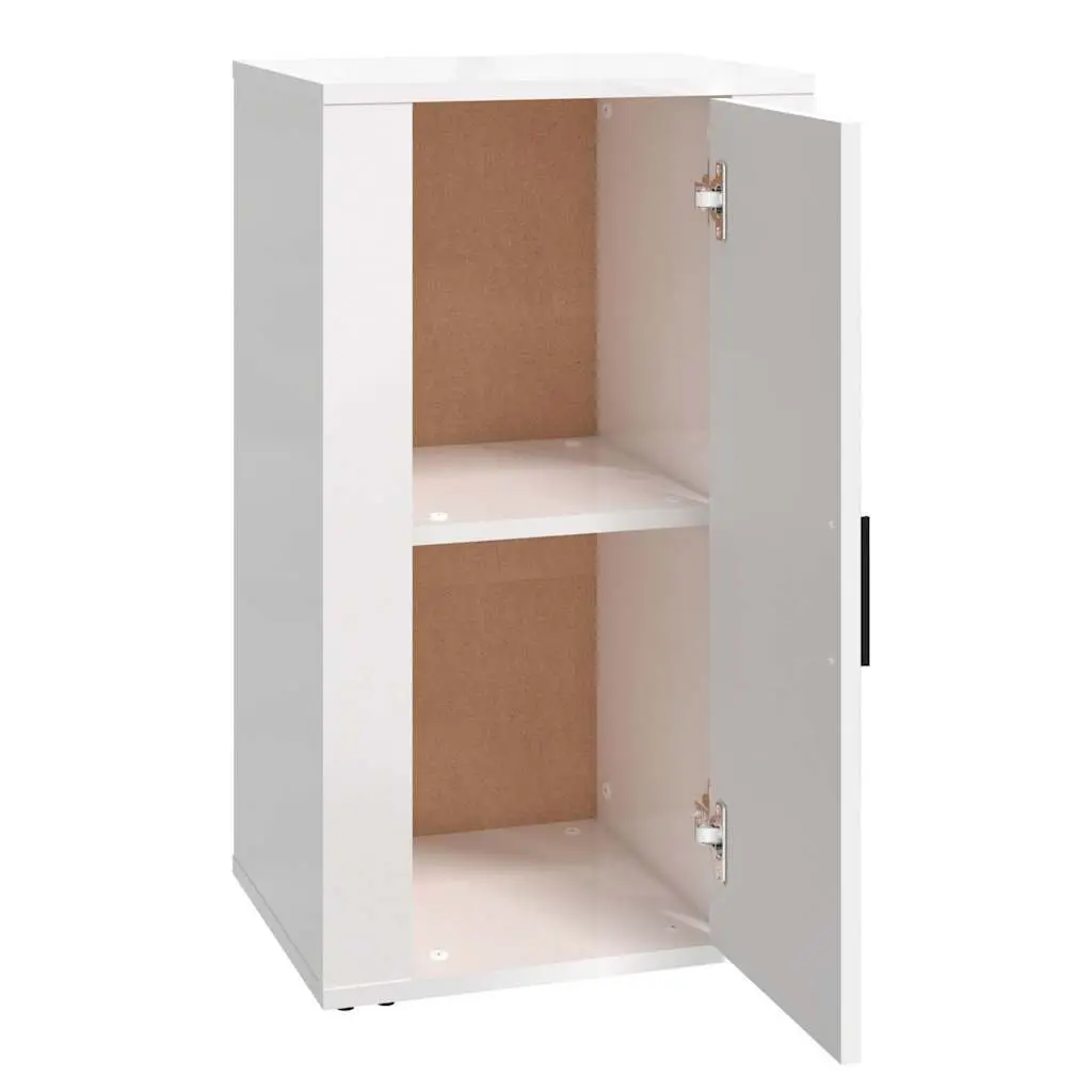 White High Gloss Sideboard Storage Cabinet Engineered Wood Buffet Cupboard 40 x 33 x 70 cm