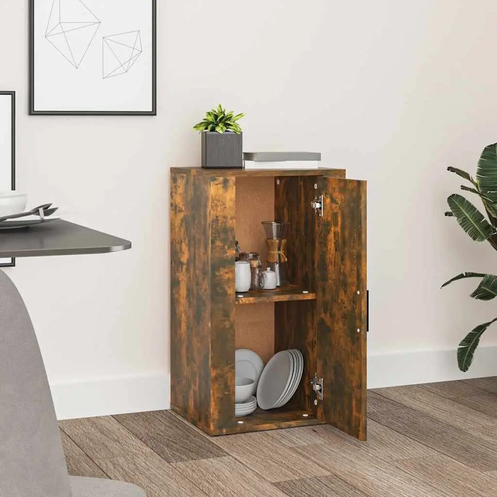 Sideboard Storage Cabinet 40W x 33D x 70H cm Brown Engineered Wood Buffet with Door Compartments