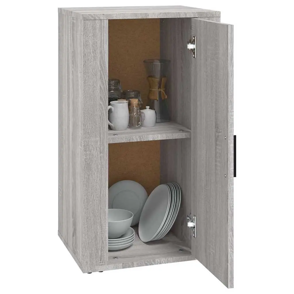 Grey Sideboard Storage Cabinet 40x33x70cm Engineered Wood with Spacious Compartments