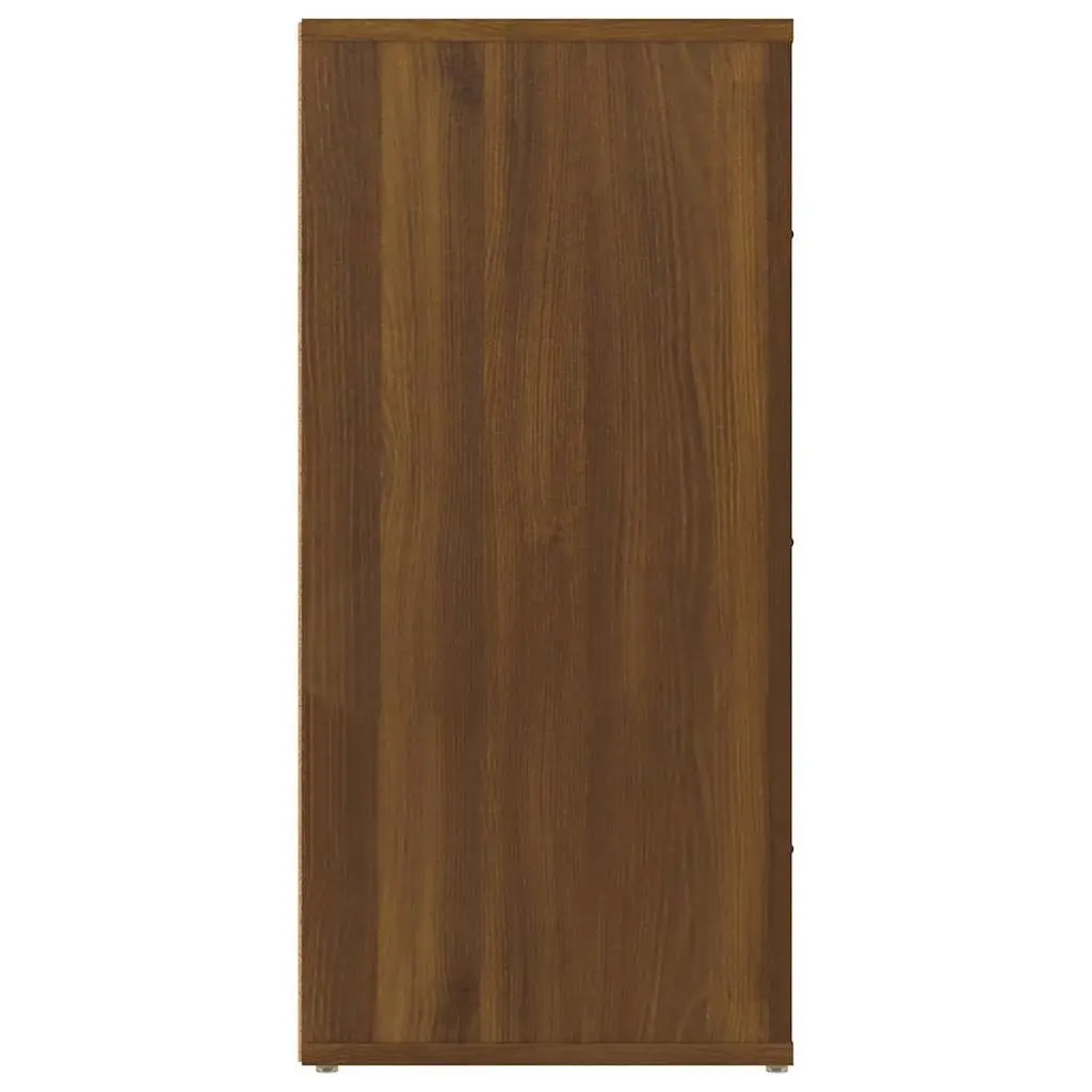Sideboard 40x33x70cm Brown Oak Engineered Wood 3 Drawers Storage Cabinet