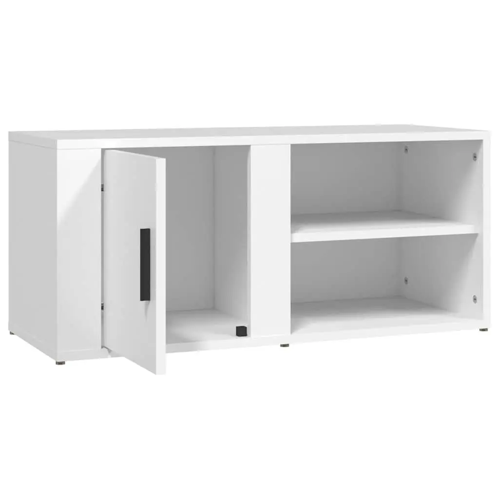 TV Cabinets 2 pcs White 80x31.5x36 cm Engineered Wood Media Storage Unit with Doors Compartments
