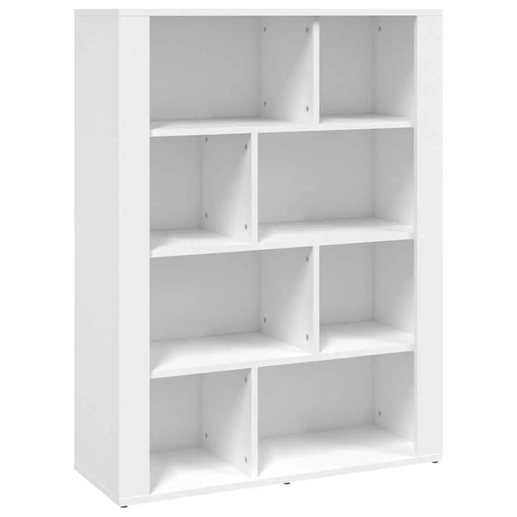 Sideboard White Engineered Wood Storage Cabinet with Multiple Compartments for Living Room