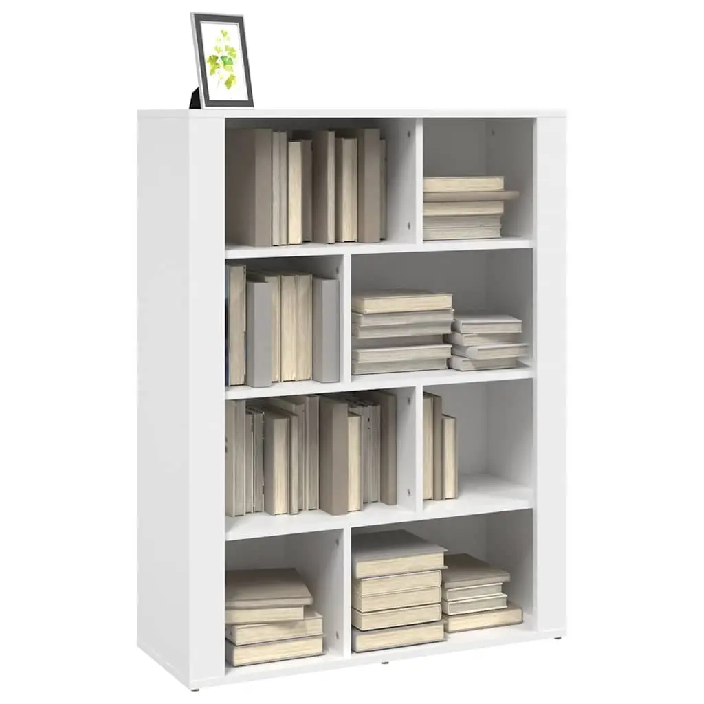 Sideboard White Engineered Wood Storage Cabinet with Multiple Compartments for Living Room