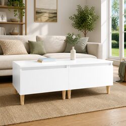 Elegant White Gloss Accent Tables for Living Room - 2 pcs