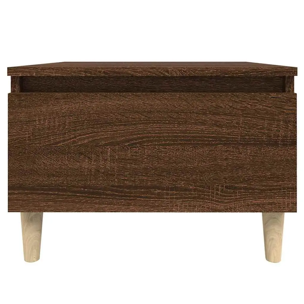 End Tables Set of 2 Brown Oak Scandinavian Side Table with Drawer Storage