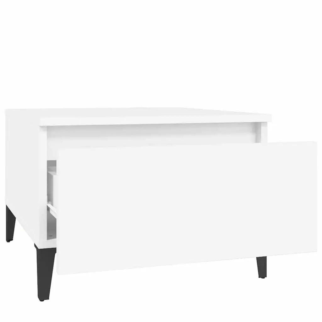 White End Table with Drawer Storage Industrial Style Living Room Accent