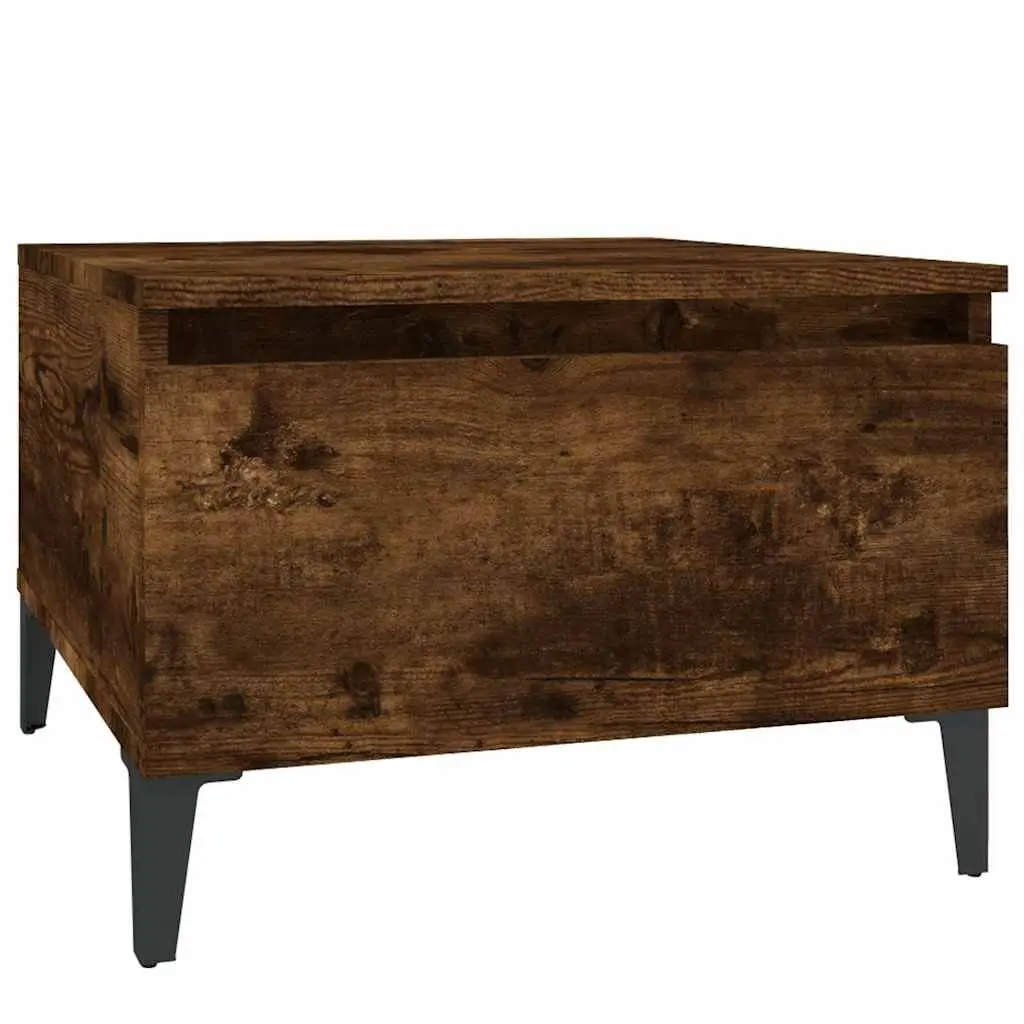 End Tables Set of 2 Smoked Oak Storage Drawers Industrial Style Furniture
