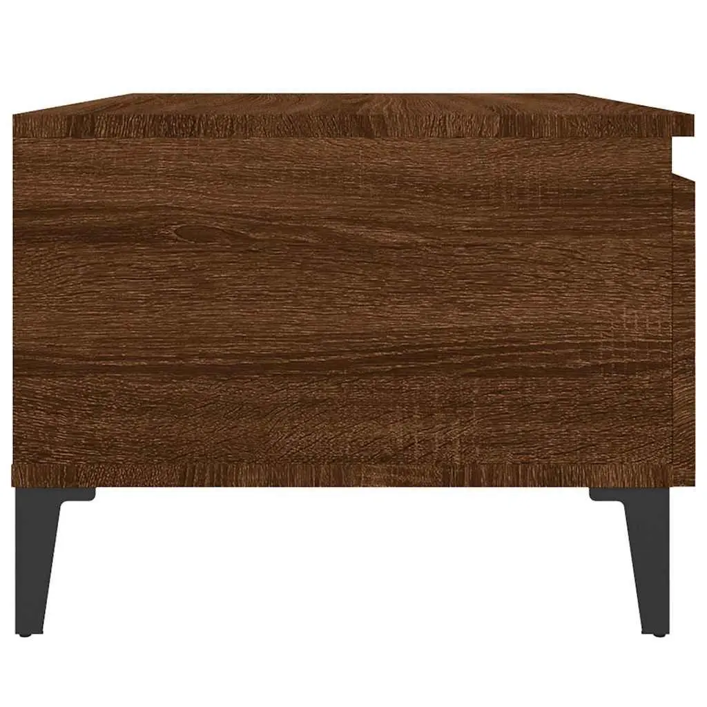 End Tables 2 pcs Brown Oak Industrial Side Table Engineered Wood Drawer Storage