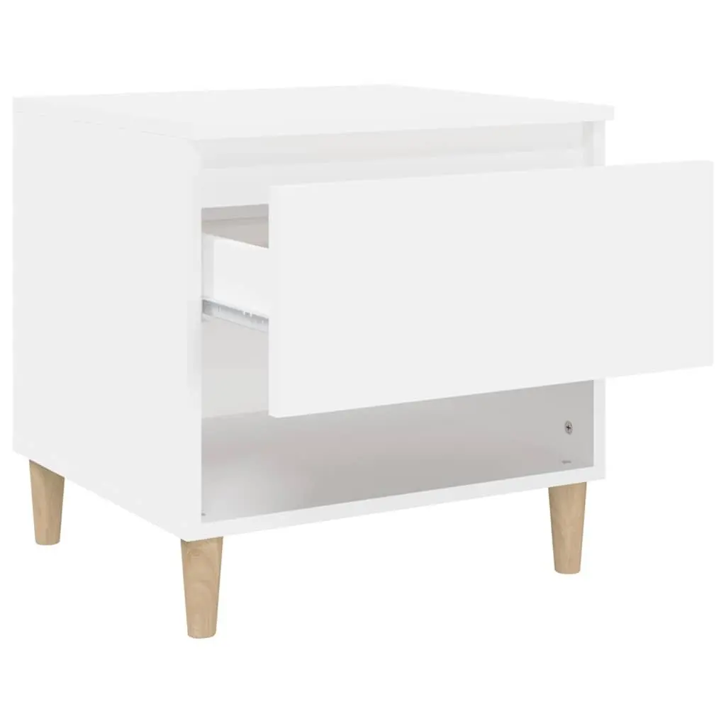 Bedside Tables 50x46x50 cm White Storage Nightstands Engineered Wood Set of 2