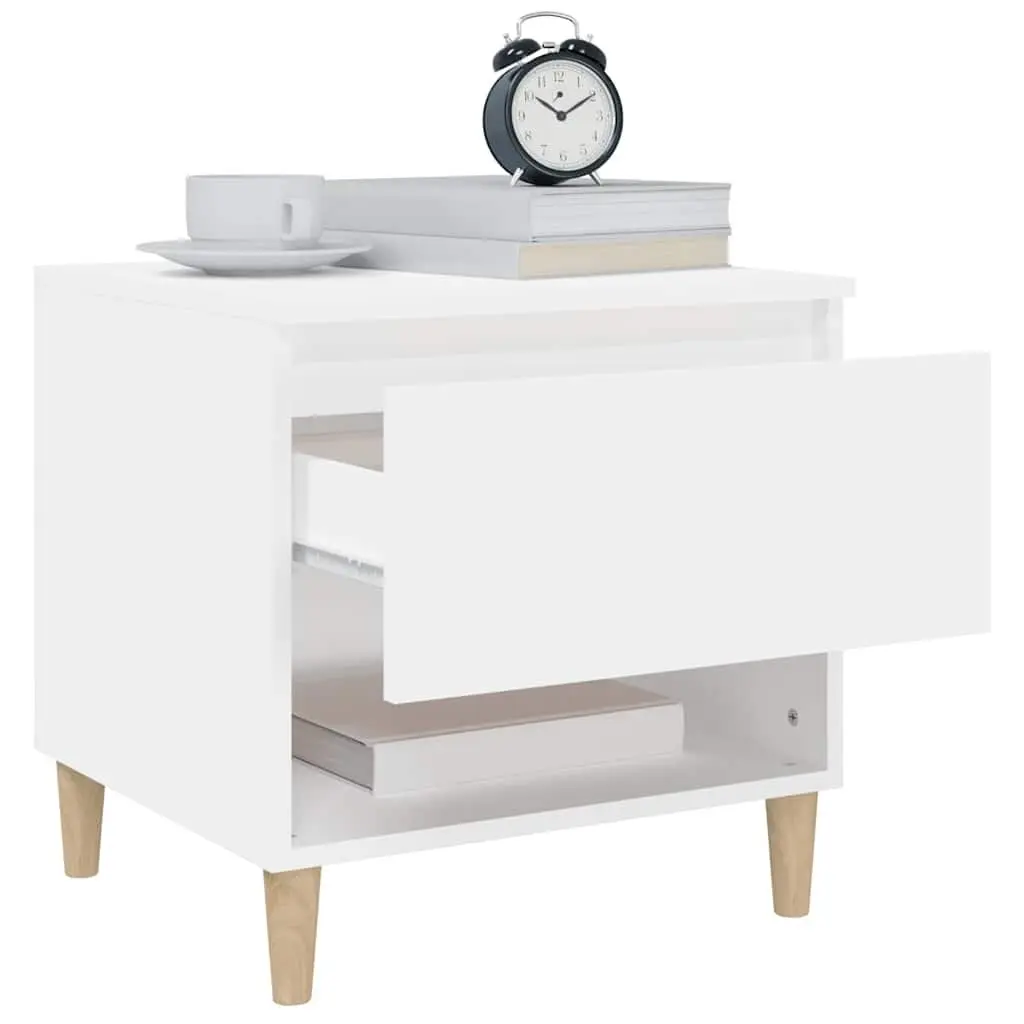 Bedside Tables 50x46x50 cm White Storage Nightstands Engineered Wood Set of 2