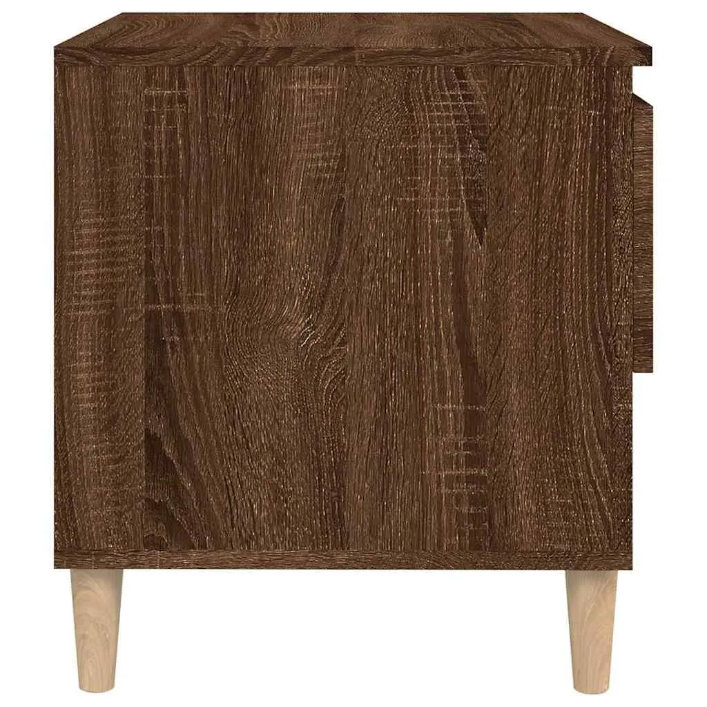 Bedside Tables 50x46x50 cm Brown Oak Engineered Wood Storage 2 pcs
