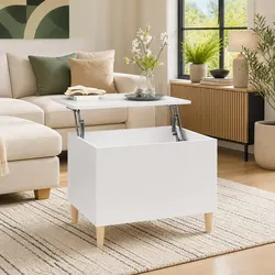 Elevate Your Space with White Lift-Top Coffee Table 60x44.5x45 cm