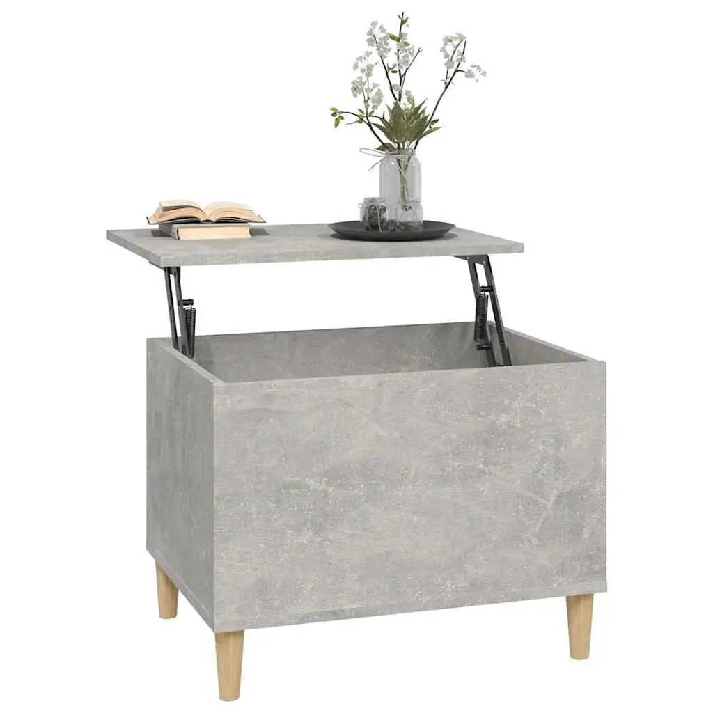 Lift-Top Coffee Table 60cm Grey Engineered Wood Storage Accent Furniture