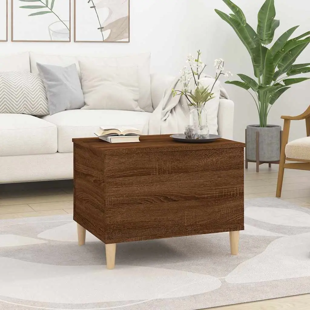 Coffee Table 60x44.5x45cm Lift Top Storage Brown Oak Engineered Wood Furniture
