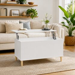 Modern White Lift-Top Coffee Table for Your Living Space