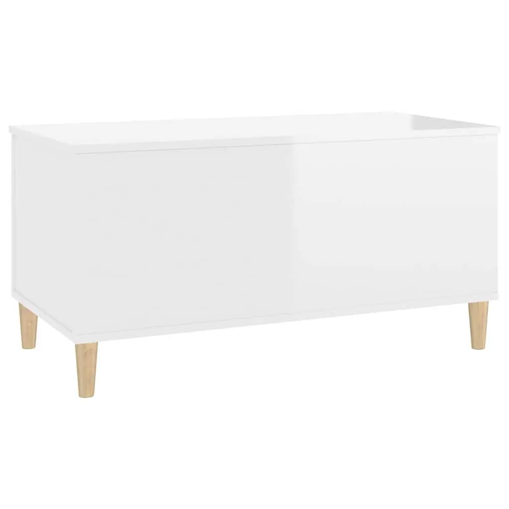 Coffee Table 90x44.5x45cm Lift Top White High Gloss Hidden Storage Compartment