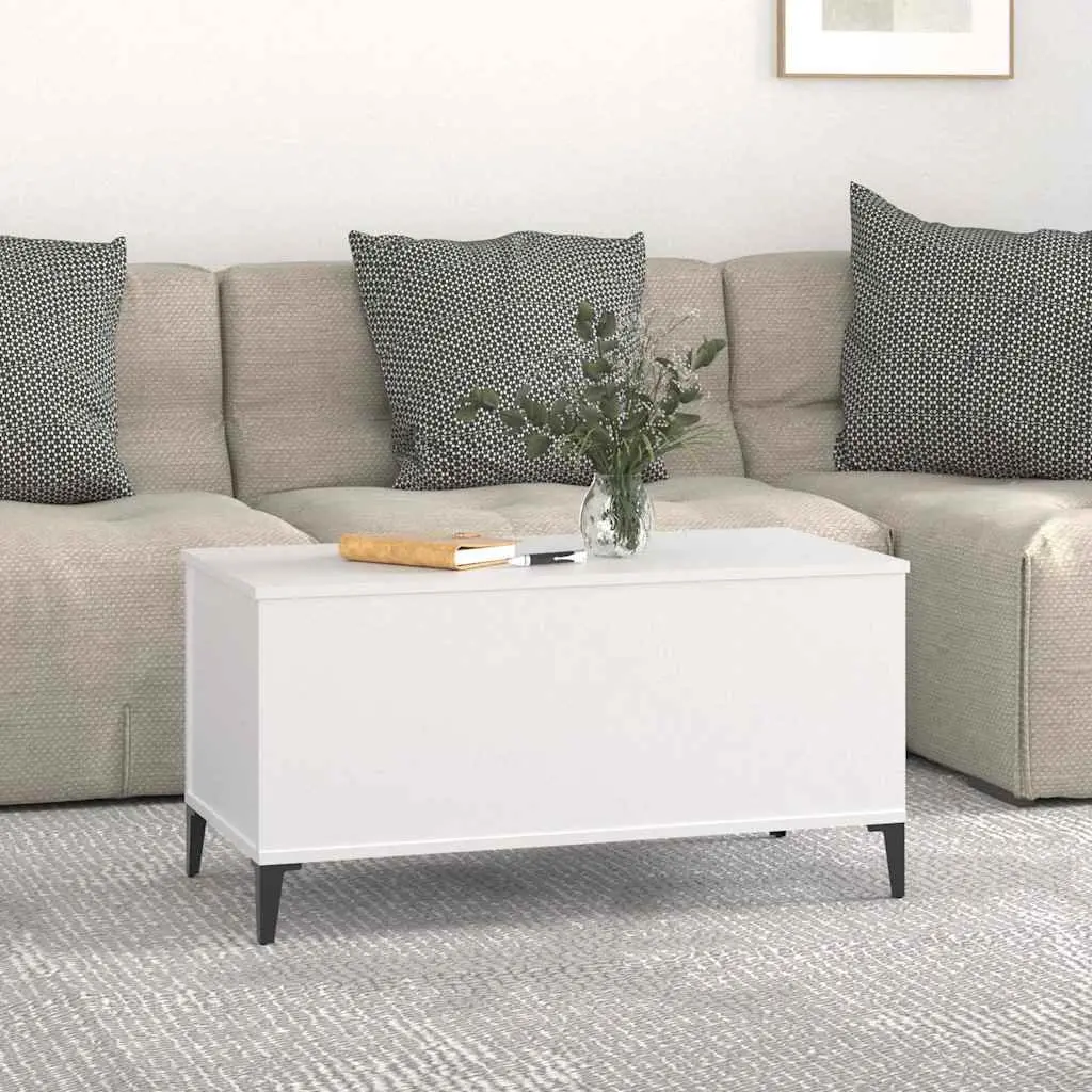 Lift-Top Coffee Table White 90x44.5x45 cm Adjustable Height Storage Compartment Engineered Wood