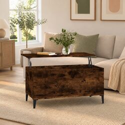 Modern Brown Coffee Table with Lift-Top Design