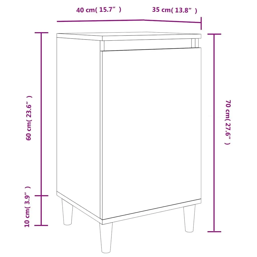 Bedside Cabinet Nightstand Concrete Grey 40x35x70cm Side Table Storage Cabinet