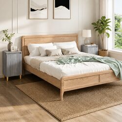 Bedside Cabinet Grey Sonoma Engineered Wood 2 Compartment Door Storage