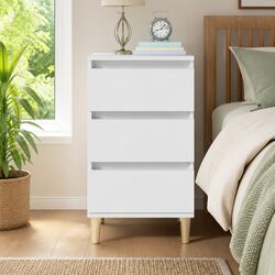 Elevate Your Bedroom with a Stylish White 3-Drawer Cabinet