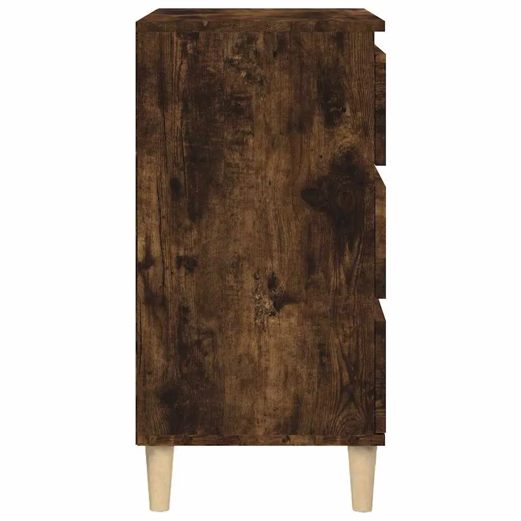 Bedside Cabinet 40x35x70cm Brown 3 Drawer Nightstand Storage
