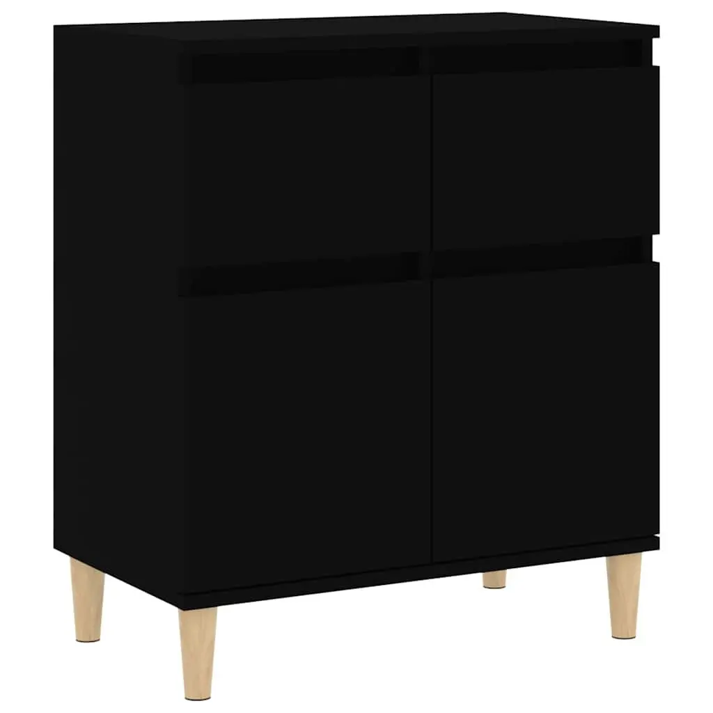 Sideboard Black 60x35x70 cm Storage Cabinet with 2 Drawers and 2 Doors