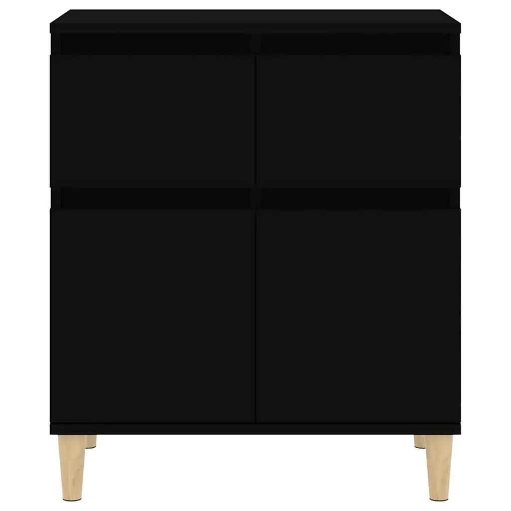 Sideboard Black 60x35x70 cm Storage Cabinet with 2 Drawers and 2 Doors