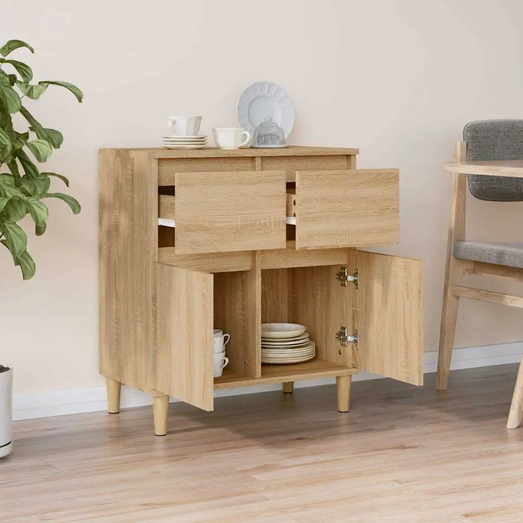 Sideboard Storage Cabinet Brown 60x35x70cm Engineered Wood with Drawers and Compartments
