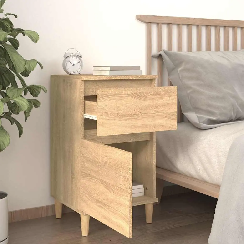 Bedside Cabinet 40x35x70cm Brown Storage Organiser Bedroom Furniture