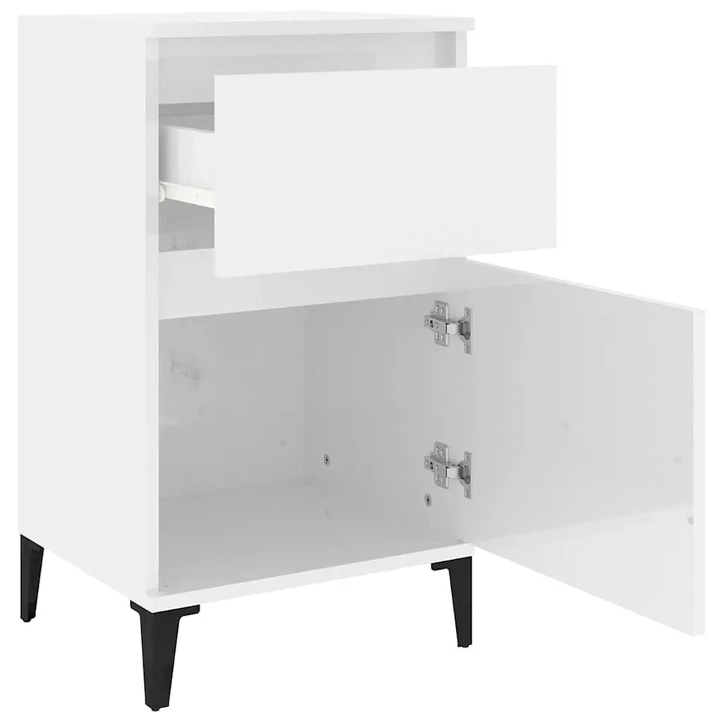 Bedside Cabinets 2 pcs White 40x35x70 cm Engineered Wood Storage Nightstand Furniture
