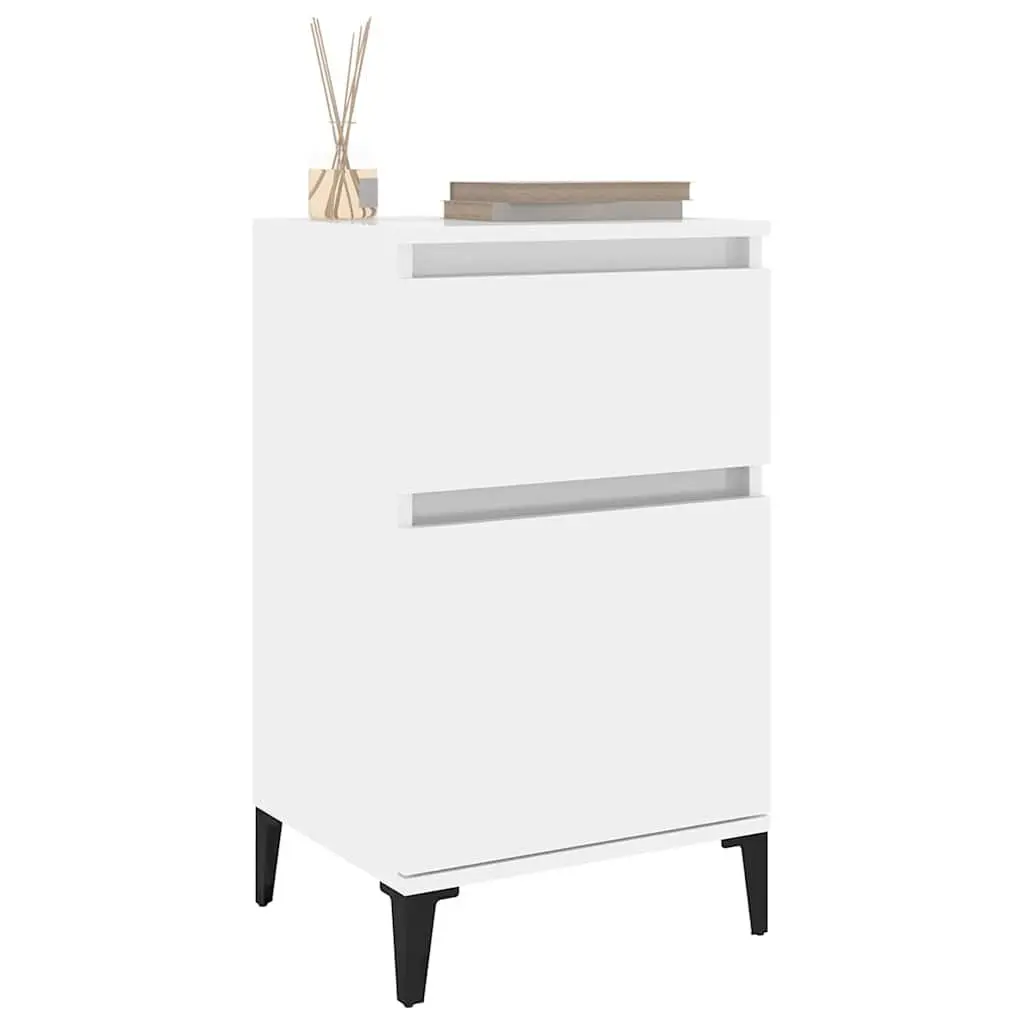 Bedside Cabinets 2 pcs White 40x35x70 cm Engineered Wood Storage Nightstand Furniture