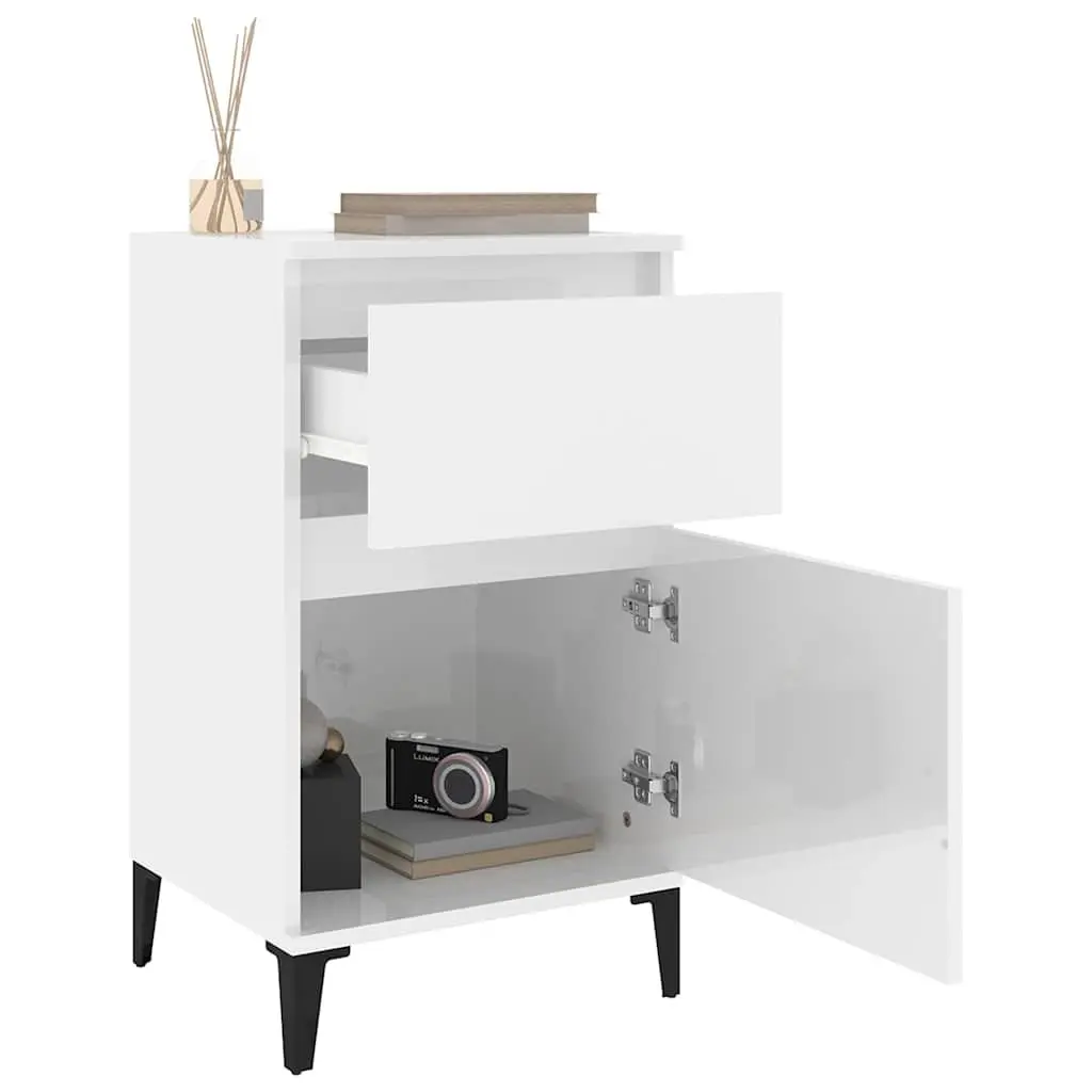Bedside Cabinets 2 pcs White 40x35x70 cm Engineered Wood Storage Nightstand Furniture