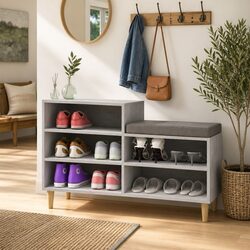 Grey Shoe Cabinet