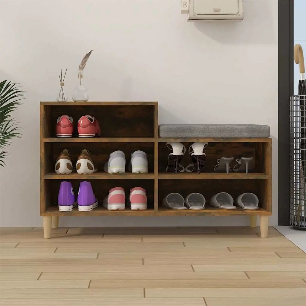 Shoe Cabinet with 5 Compartments Brown Engineered Wood Storage Organiser