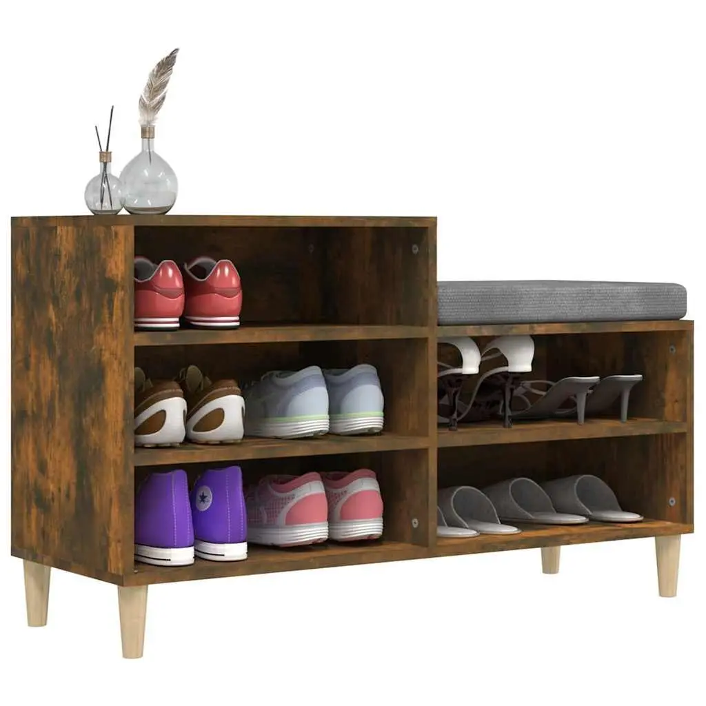 Shoe Cabinet with 5 Compartments Brown Engineered Wood Storage Organiser